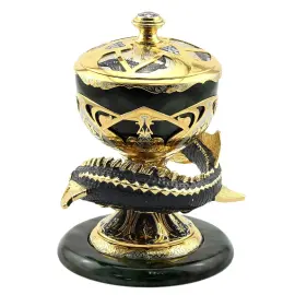 Элитная икорница из нефрита "Большой осетр" Златоуст Элитная икорница из нефрита "Большой осетр" Златоуст