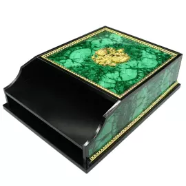 Лоток для бумаг А4 из малахита