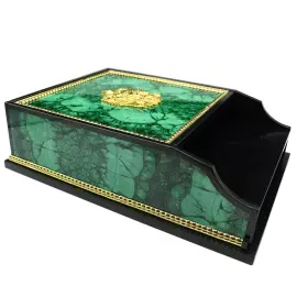 Лоток для бумаг А4 из малахита