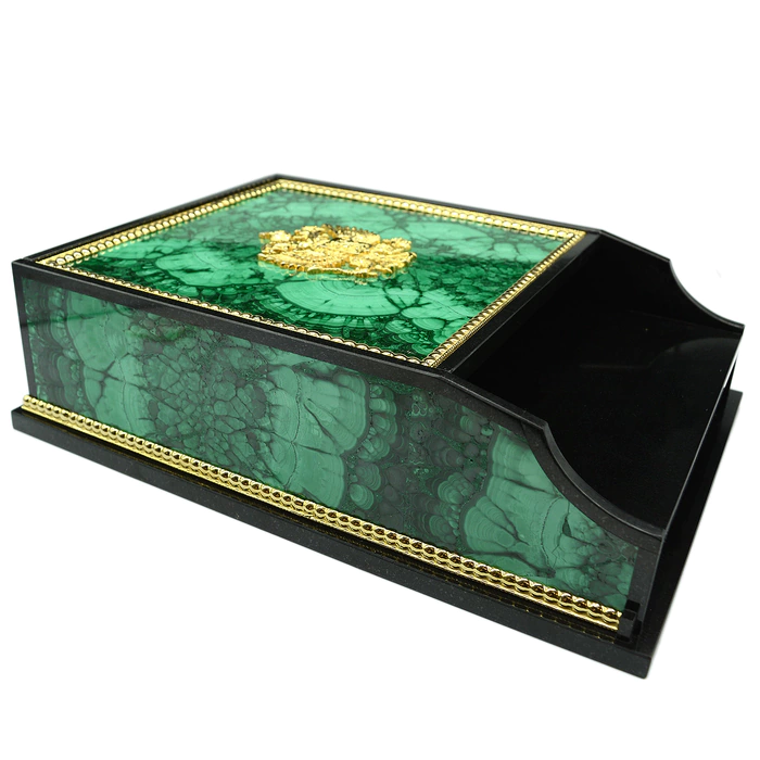A4 paper tray made of malachite