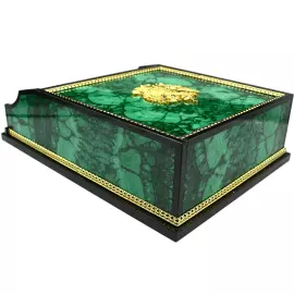 Лоток для бумаг А4 из малахита