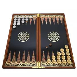 Нарды настольные из яшмы с гравюрой