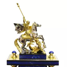 Настольный набор из лазурита "Георгий Победоносец"