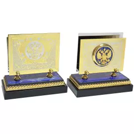 Настольный набор из лазурита "Двуглавый орел"