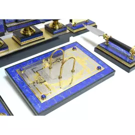 Настольный набор из лазурита "Двуглавый орел"