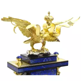 Настольный набор из лазурита "Двуглавый орел"