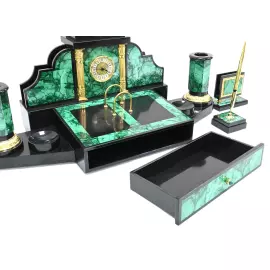 Настольный набор из малахита "Орел"