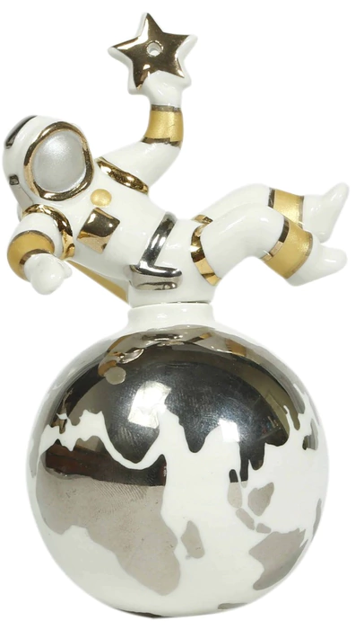 A set of corporate Christmas tree toys made of porcelain "Cosmic"