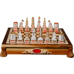 Porcelain chess "Oil" large