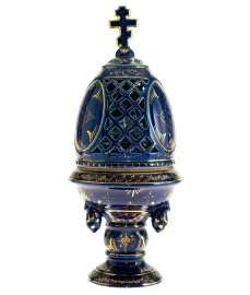 Яйцо "Ажурное", глухой кобальт