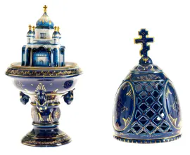 Яйцо "Ажурное", глухой кобальт