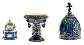 Яйцо "Ажурное", глухой кобальт