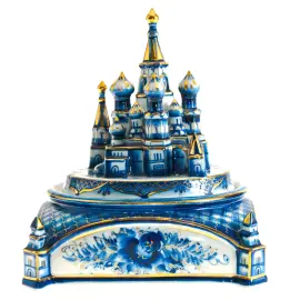 Шкатулка фарфоровая "Храм Василия Блаженного" Шкатулка фарфоровая "Храм Василия Блаженного"