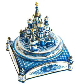 Шкатулка фарфоровая "Храм Василия Блаженного" Шкатулка фарфоровая "Храм Василия Блаженного"
