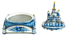 Шкатулка фарфоровая "Храм Василия Блаженного" Шкатулка фарфоровая "Храм Василия Блаженного"