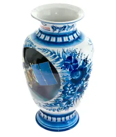 Ваза напольная цветочная, кобальт с золотом Ваза напольная цветочная, кобальт с золотом