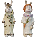 A set of porcelain sculptures "Pan Martin Sherlock and Pani Marta"