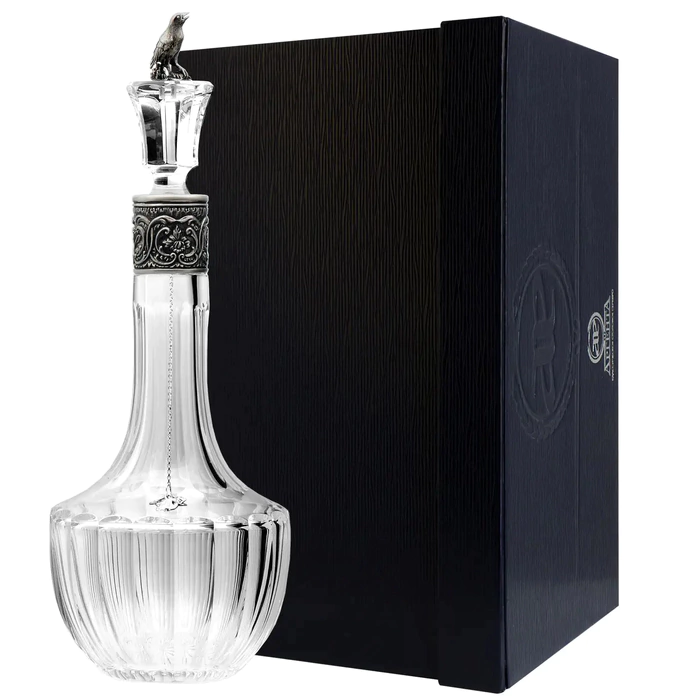 Silver decanter for vodka "Lark" with blackening