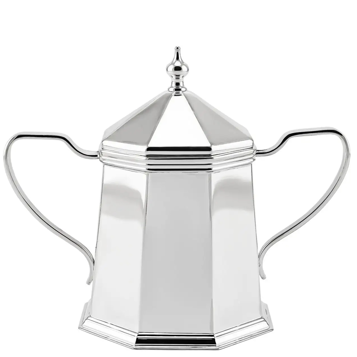 Silver octagonal sugar bowl for 2 servings