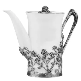 Серебряный кофейник "Роза"