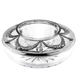 Серебряная икорница "Триумфальная" с ложкой