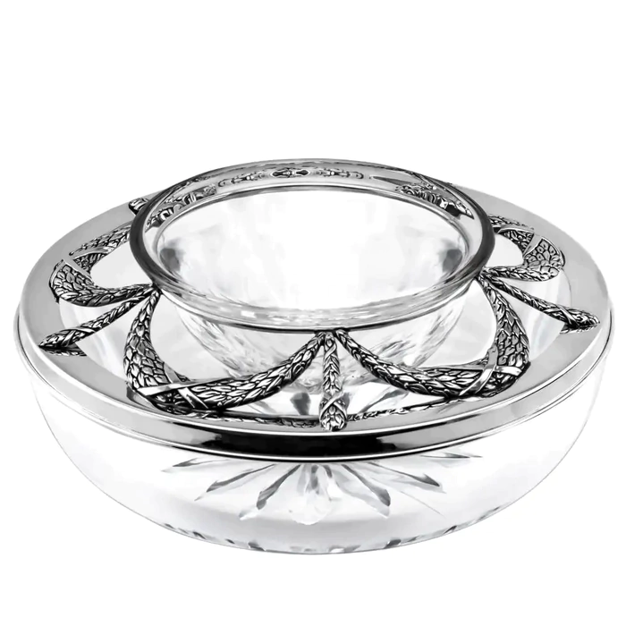 Silver caviar bowl "Triumphal" with a spoon