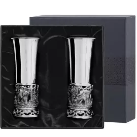 Silver-plated set of "Moose" stacks with blackening, for 2 persons