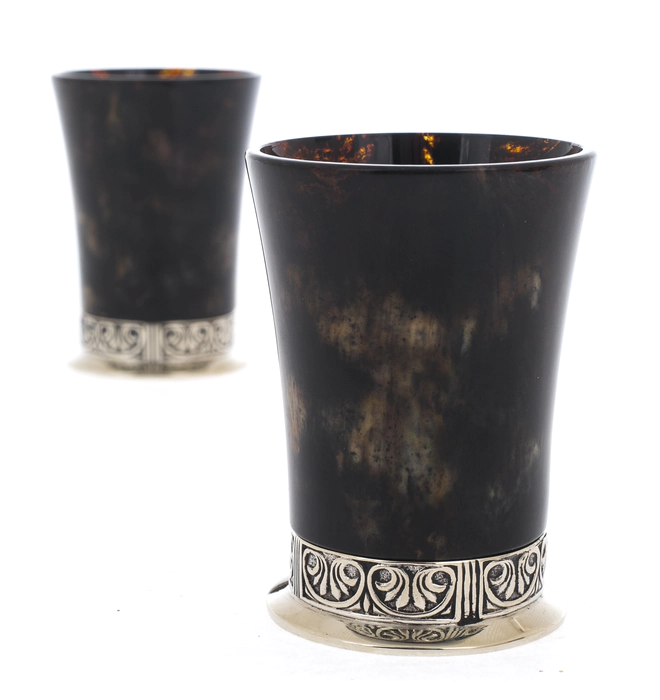 Set of Antique black amber and bronze stacks for 2 persons