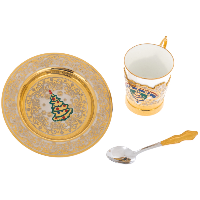 Small coffee set "Christmas tree" Zlatoust