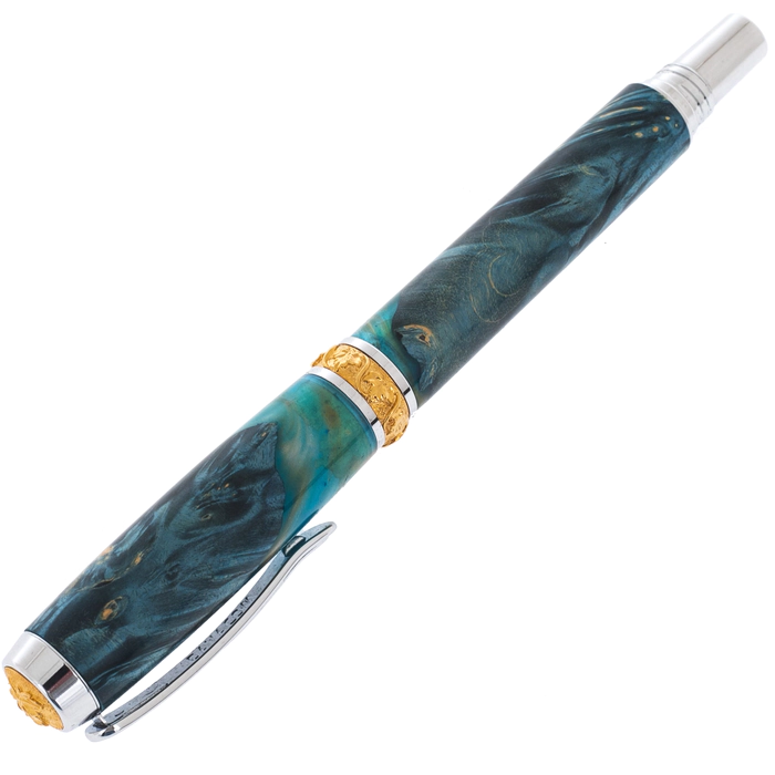 Roller handle made of tinted birch cap "Aaron"