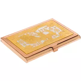 New Year's business card holder "Santa Claus in a sleigh" Zlatoust