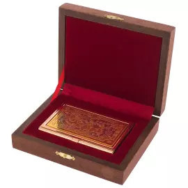 New Year's business card holder "Santa Claus in a sleigh" Zlatoust