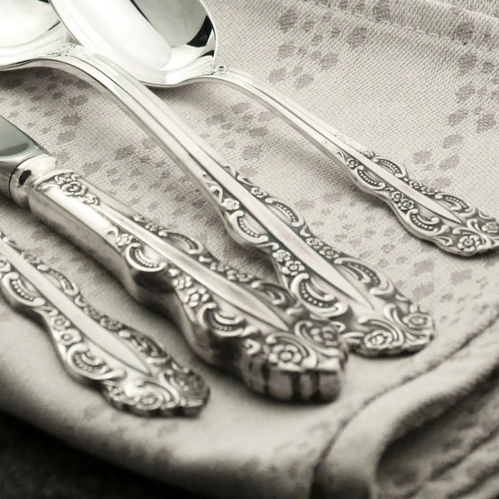 Silver-plated cutlery set "Jubilee" with blackening