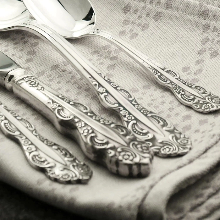 Silver-plated cutlery set "Jubilee" with blackening