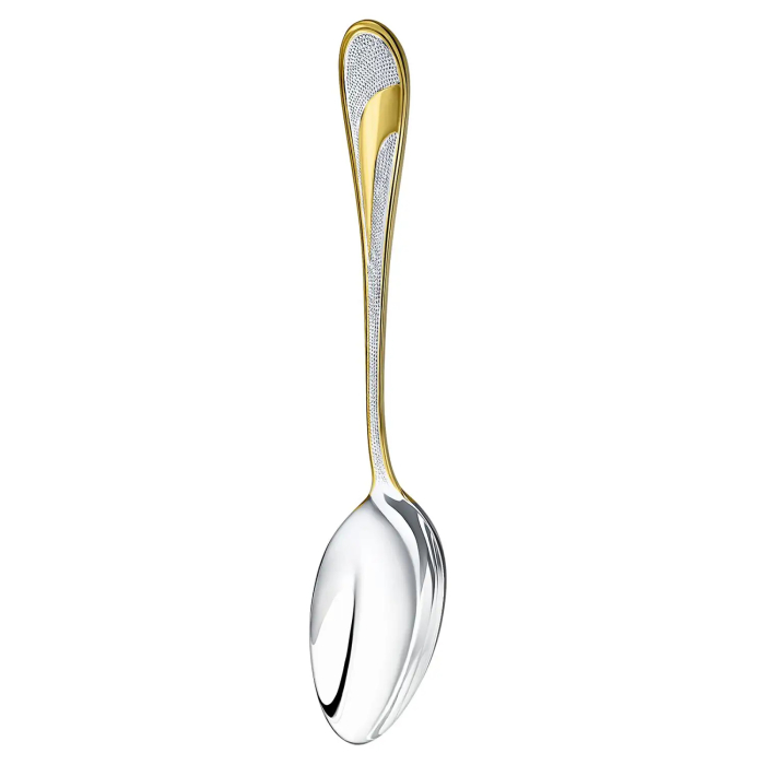 Silver-plated cutlery set "Festive" with gilding, for 6 people in cases