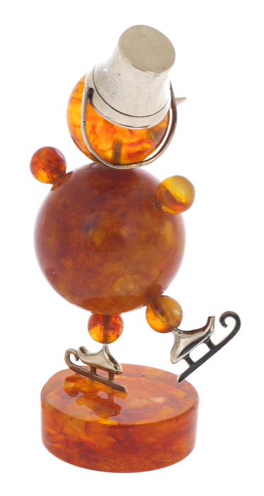Souvenir made of amber "Snowman"