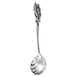 Серебряная икорница "Осётр" с ложкой