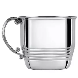 Кофейная чашка из серебра "Рифленая" с ложкой