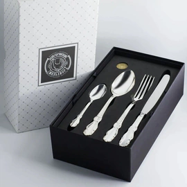 Silver-plated table set "Lira": fork, spoon, knife, teaspoon, for 6 people.