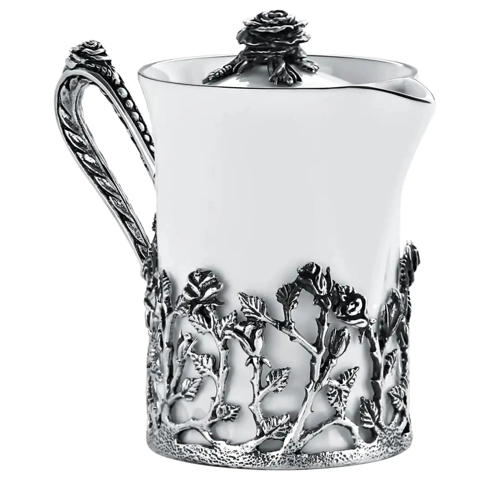 Серебряный сливочник "Роза"
