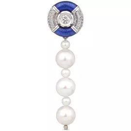 Подвеска "Коко" из белого золота с жемчугом и бриллиантами