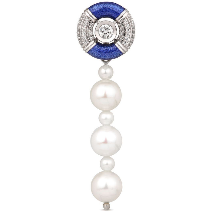 Coco pendant in white gold with pearls and diamonds