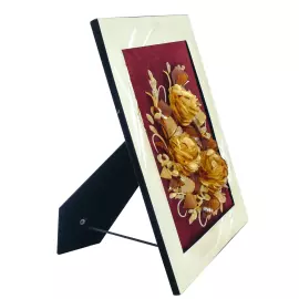 Amber panel "Bouquet of roses" on a red background