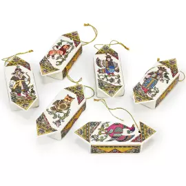 Набор корпоративных ёлочных игрушек из фарфора "Конфеты. Русские былины"