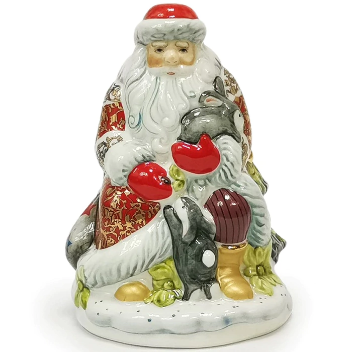 A set of Christmas figurines made of porcelain "Santa Claus and the Snow Maiden"