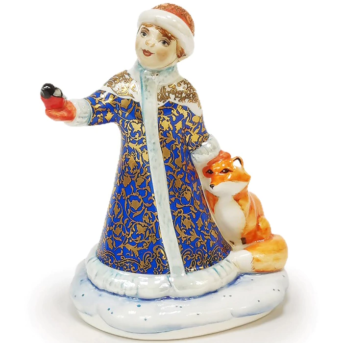 A set of Christmas figurines made of porcelain "Santa Claus and the Snow Maiden"