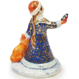 Набор новогодних фигурок из фарфора "Дед Мороз и Снегурочка"