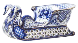 Фруктовница из фарфора "Новогодние сани"