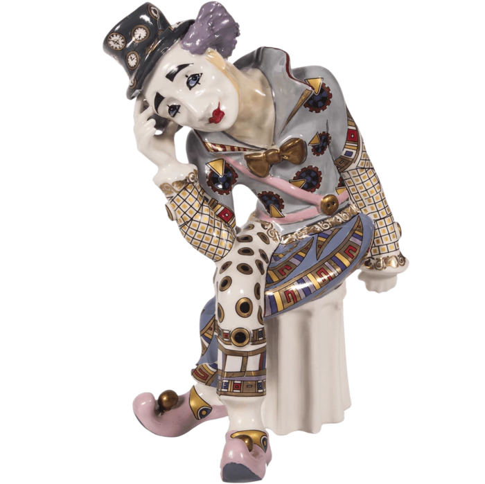 Porcelain sculpture "The Clown-Dreamer"
