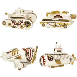 Набор фигурок из фарфора "Механика. Стимпанк" 4 шт., большой Набор фигурок из фарфора "Механика. Стимпанк" 4 шт., большой